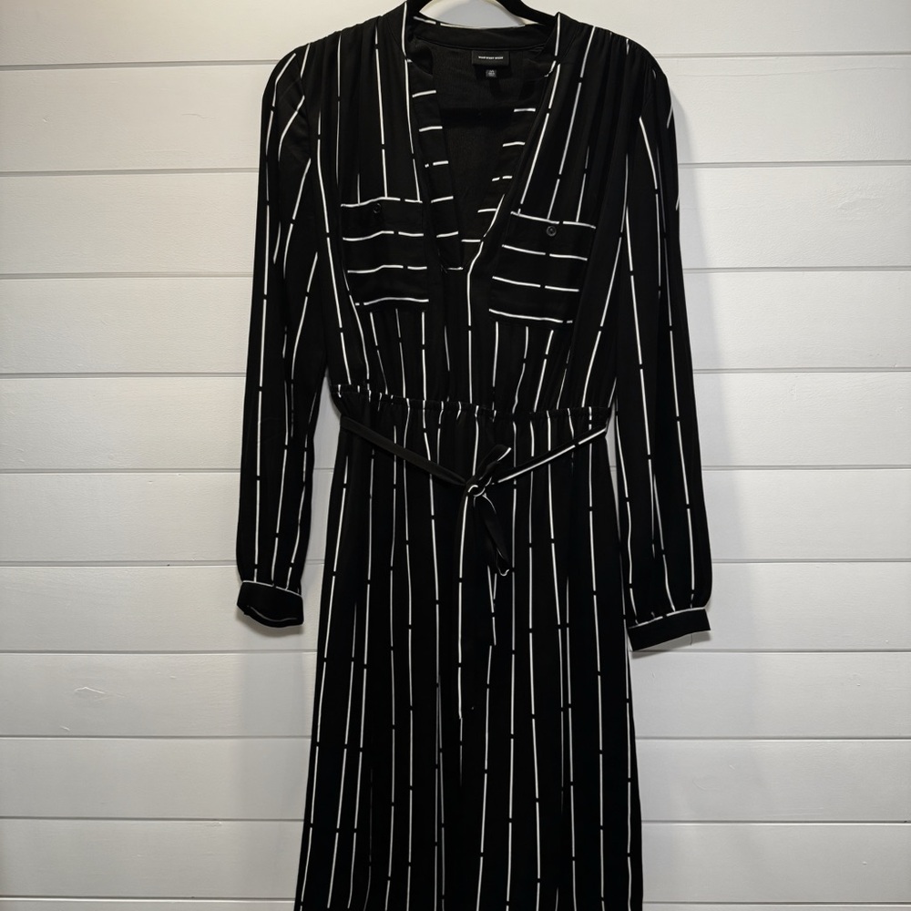 Who What Wear Black and White Midi Dress